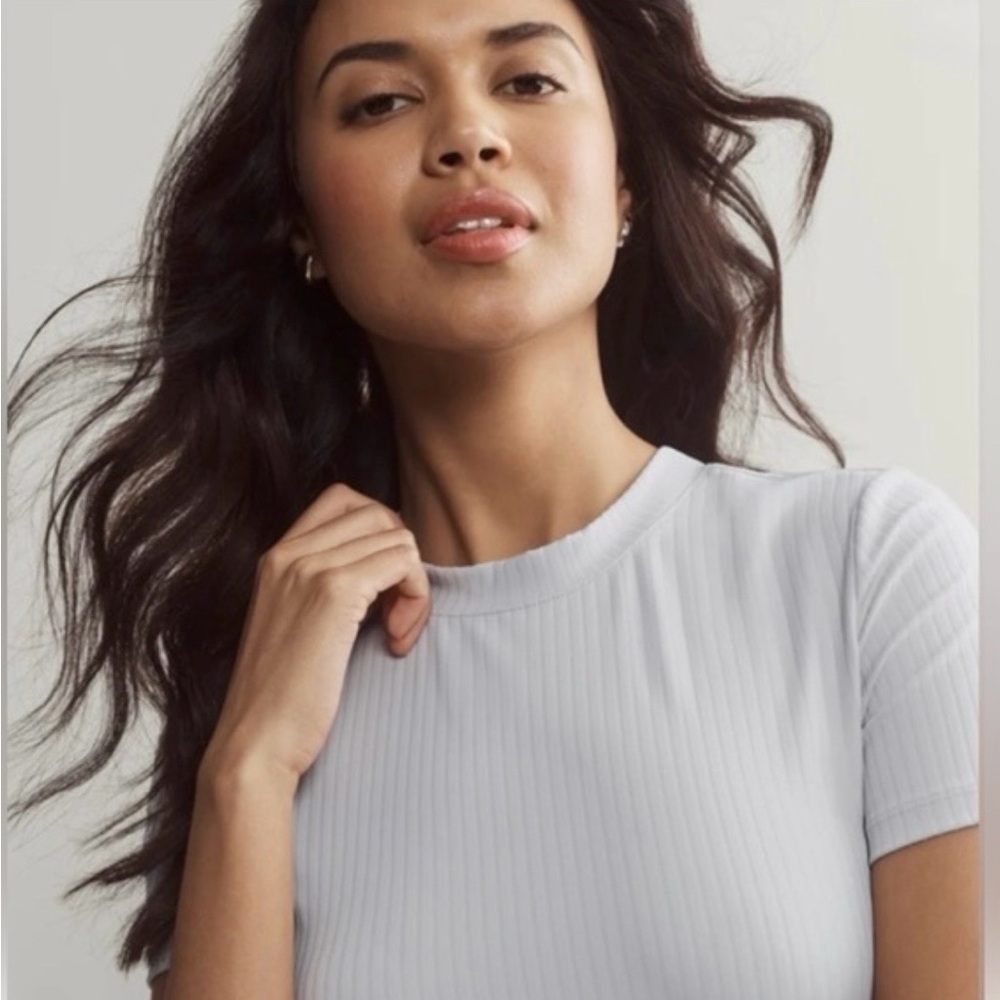 NWT RHONE Modern Ribbed Tee | Grey Mist | Size Medium